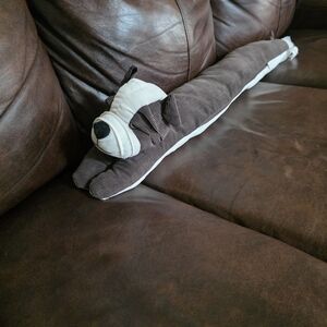 Brown and White Dog Plush Pillow